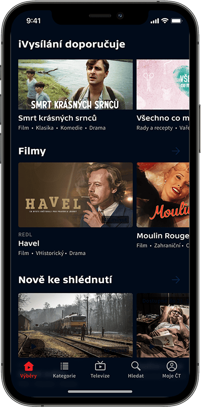 Mobilní aplikace iVysílání - nový obsah