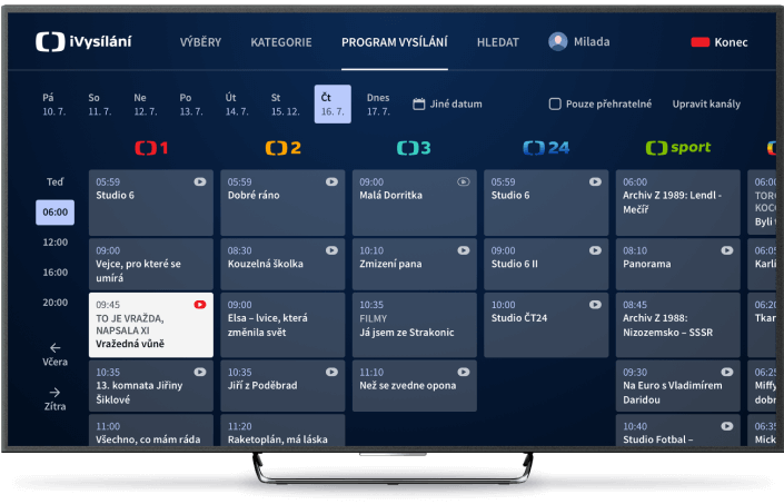 iVysilání - Program vysílání