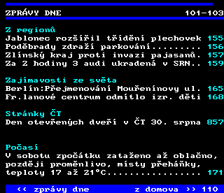 Teletext ČT4 Sport - strana 103