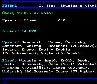 Teletext ČT4 Sport - strana 208