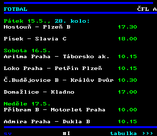 Teletext ČT4 Sport - strana 219