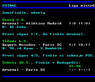 Teletext ČT4 Sport - strana 222