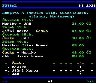 Teletext ČT4 Sport - strana 226