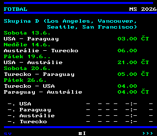 Teletext ČT4 Sport - strana 227