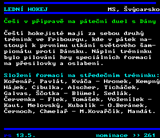 Teletext ČT4 Sport - strana 252