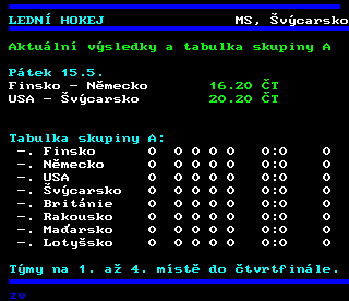 Teletext ČT4 Sport - strana 257
