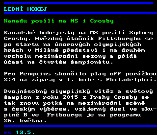 Teletext ČT4 Sport - strana 263