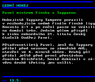 Teletext ČT4 Sport - strana 270