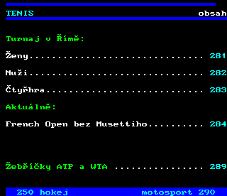 Teletext ČT4 Sport - strana 280