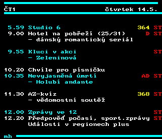 Teletext ČT4 Sport - strana 301