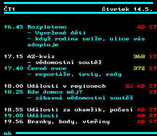 Teletext ČT4 Sport - strana 303
