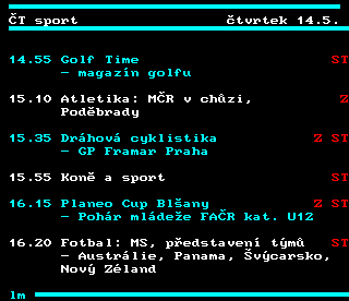Teletext ČT4 Sport - strana 318