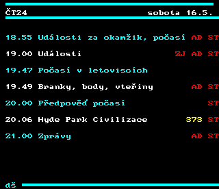 Teletext ČT4 Sport - strana 344