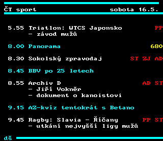 Teletext ČT4 Sport - strana 347