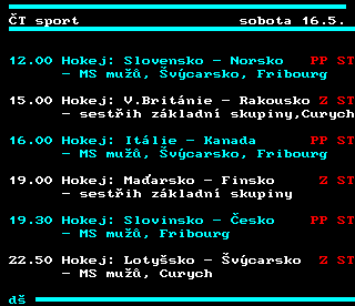 Teletext ČT4 Sport - strana 348