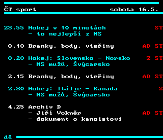 Teletext ČT4 Sport - strana 349