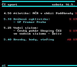 Teletext ČT4 Sport - strana 350