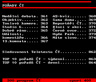 Teletext ČT4 Sport - strana 360