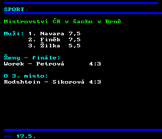 Teletext ČT4 Sport - strana 419