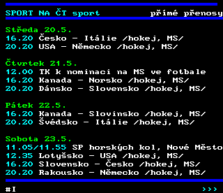 Teletext ČT4 Sport - strana 499