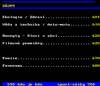 Teletext ČT4 Sport - strana 600