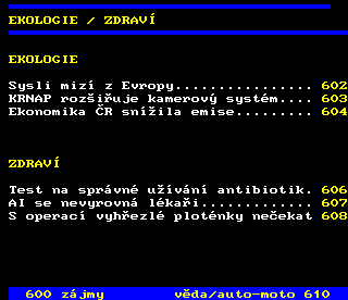 Teletext ČT4 Sport - strana 601