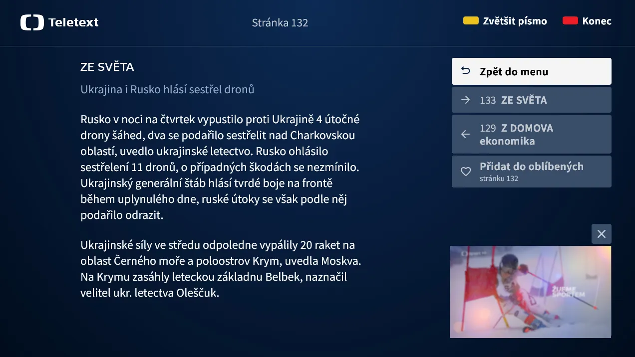Teletext - stránka