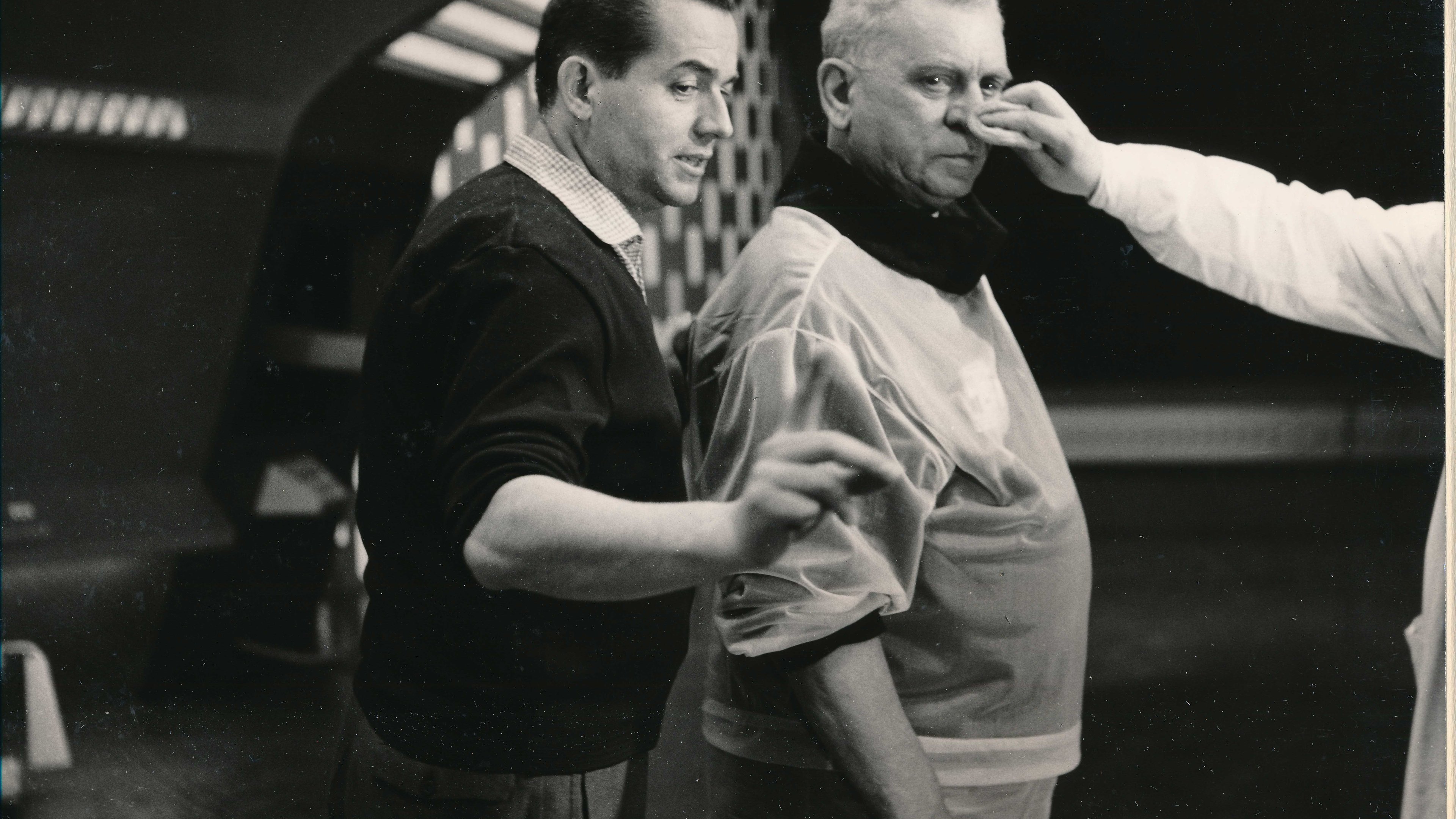 Jindřich Polák  a herec Zdeněk Štěpánek při natáčení snímku Ikarie XB1 © Česká televize