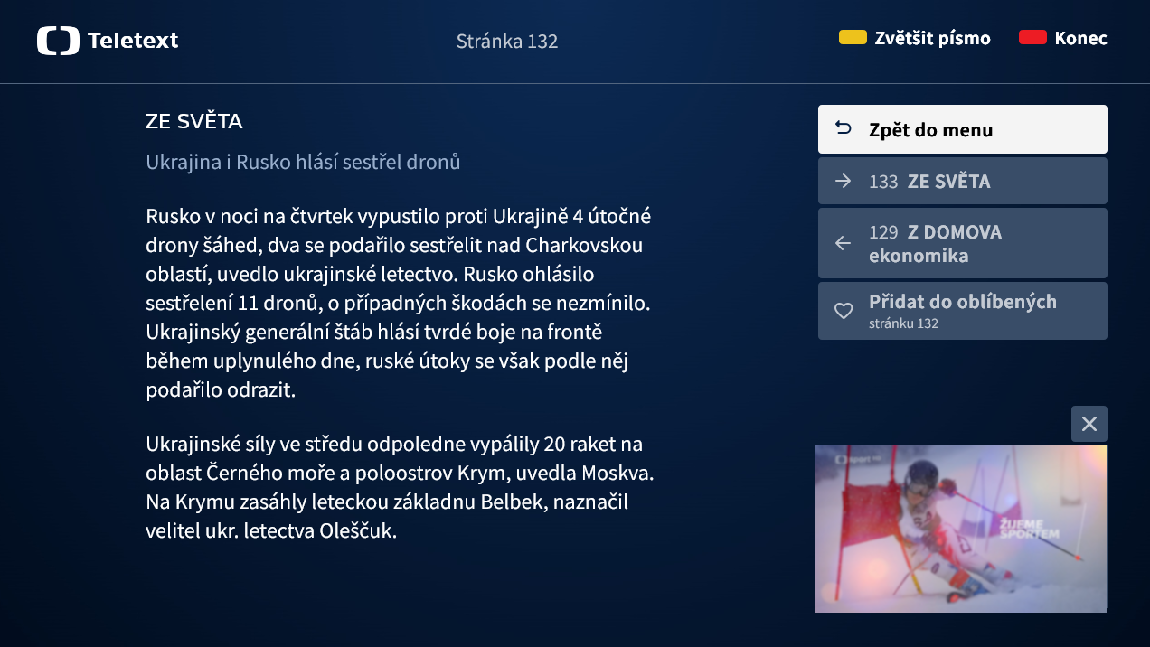 Teletext - stránka